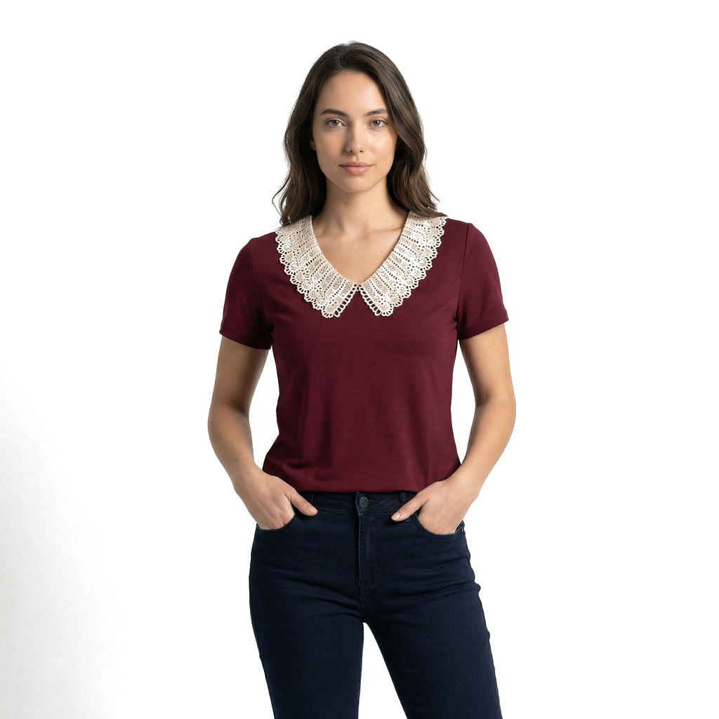 Tiffany Lace Trim Top