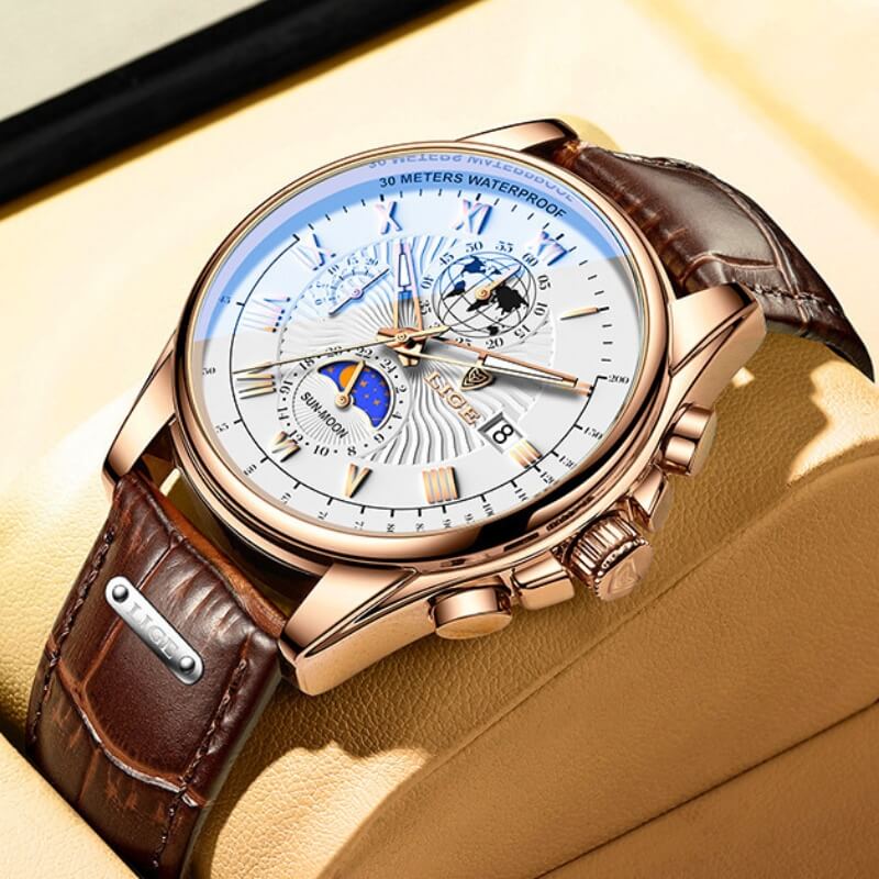 Lige Vintage Chronograph Watch  - By Qivii