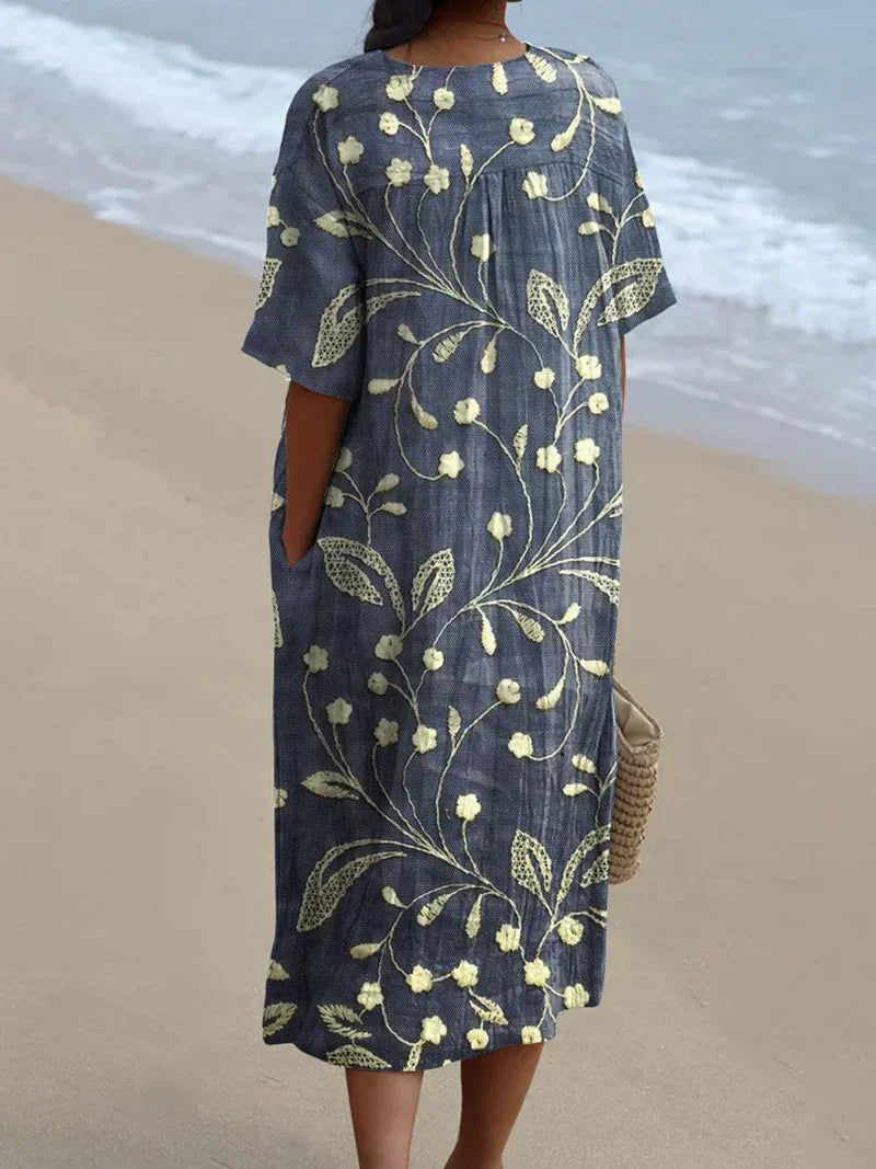 Eleanor | Comfortable Floral Maxi Summer Dress by Qivii