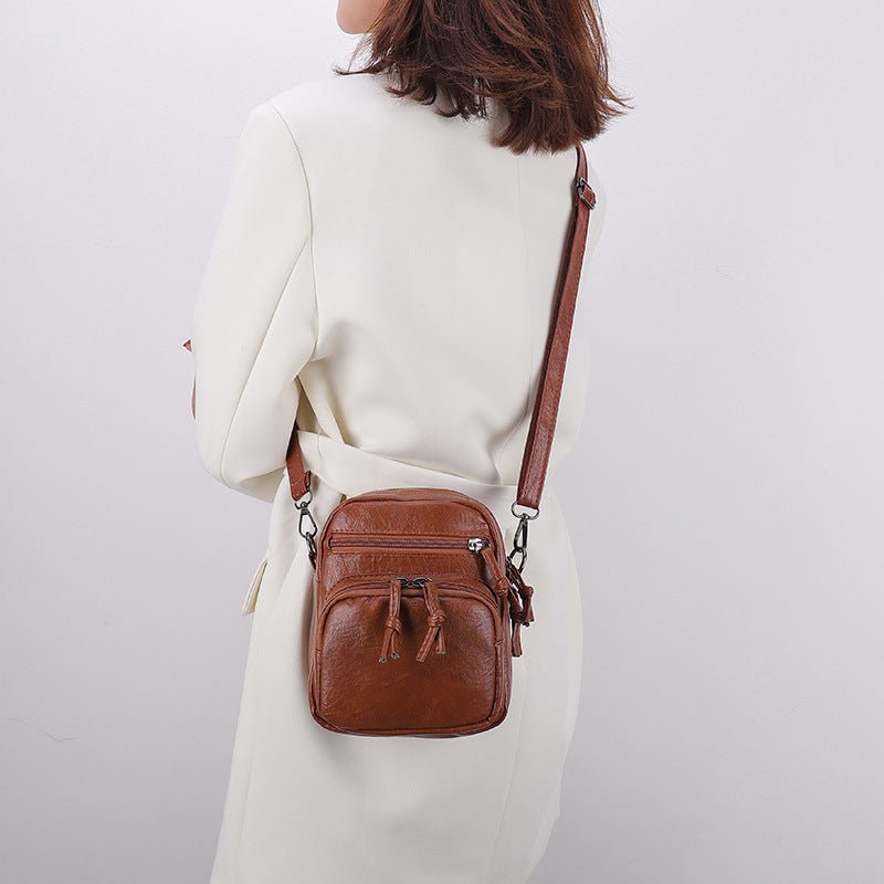Women Soft Leather Crossbody Travel Bag  - By Qivii