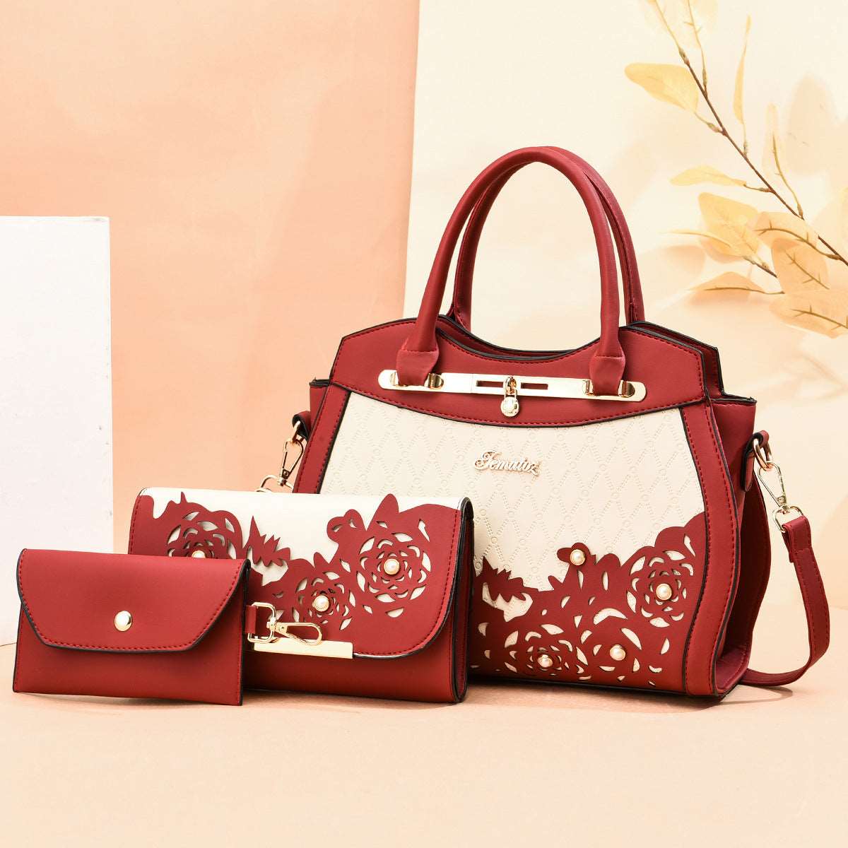 Women's Classy Three-Piece Handbag Set  - By Qivii