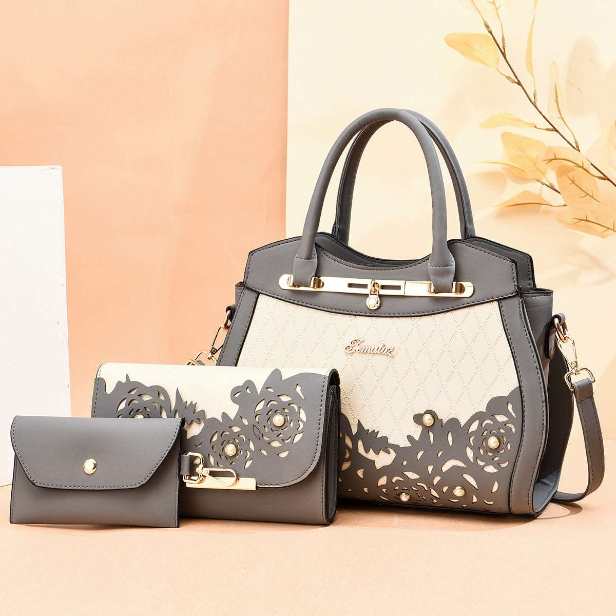 Women's Classy Three-Piece Handbag Set  - By Qivii