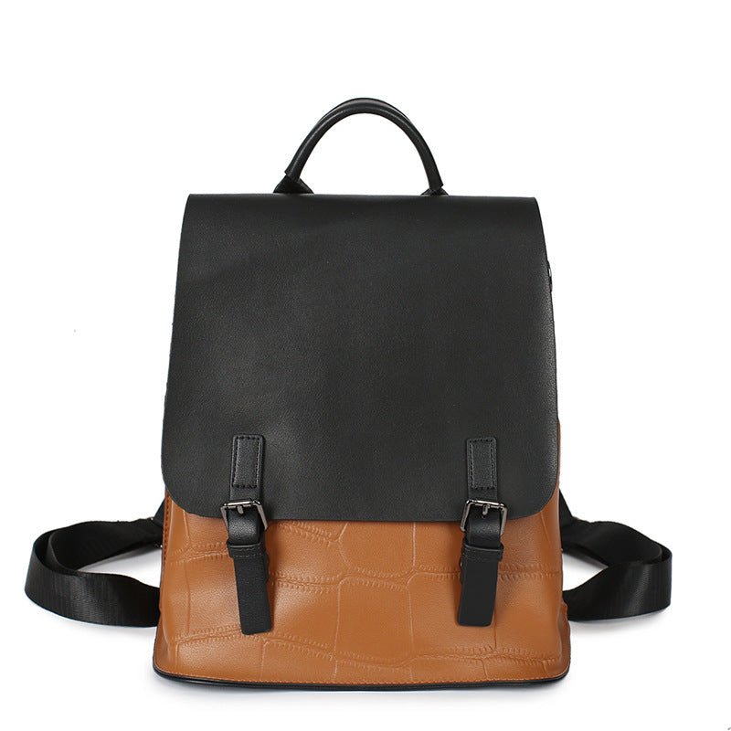 Women's Genuine Leather Assorted Color Simple Backpack  - By Qivii