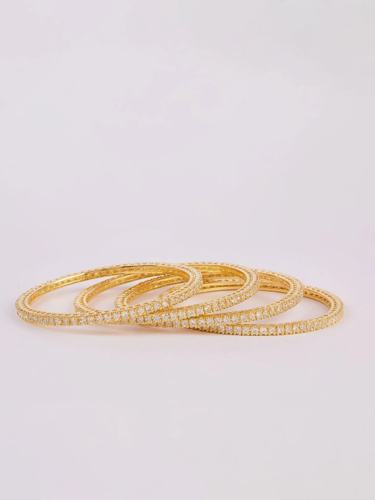 Women's Gold Rhodium Plated Bangles Set of 4