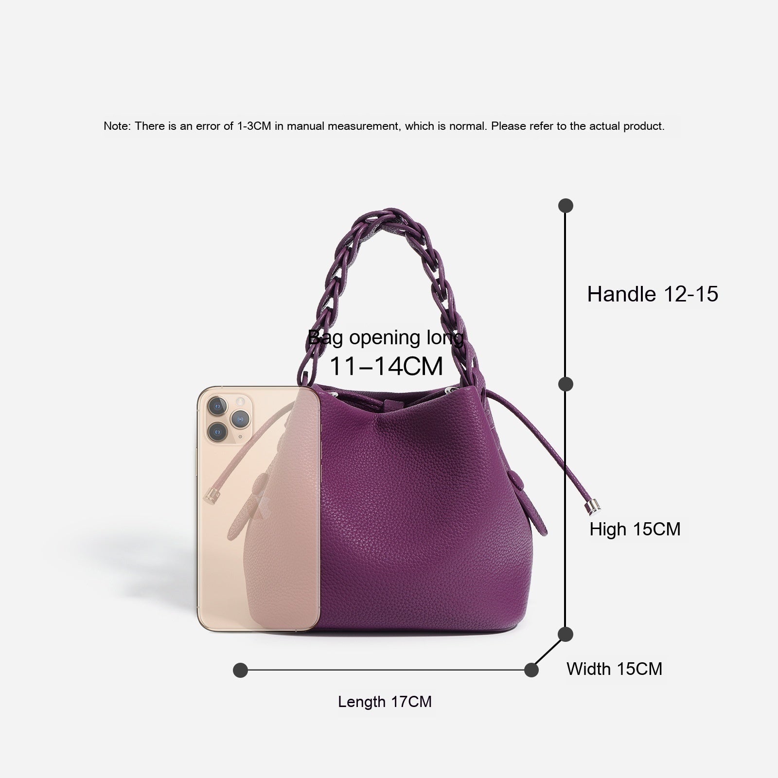 Women's Luxury Genuine Leather Bucket Bag Spring  - By Qivii