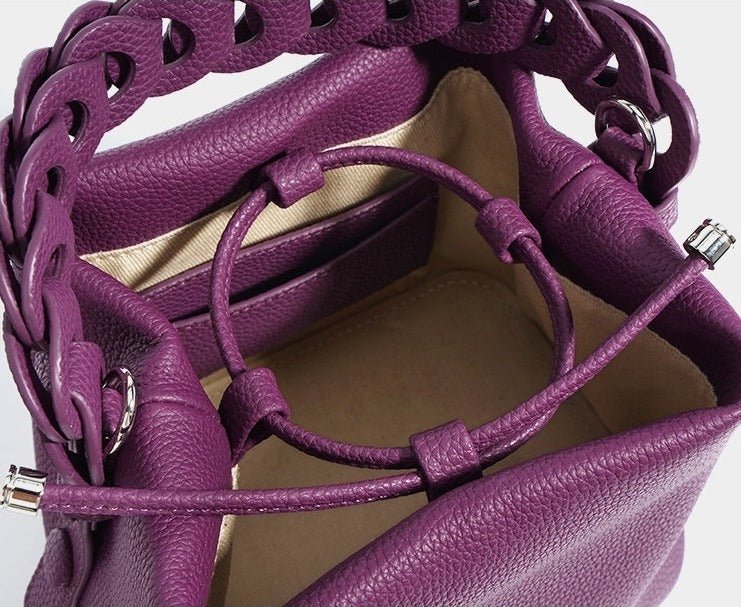Women's Luxury Genuine Leather Bucket Bag Spring  - By Qivii