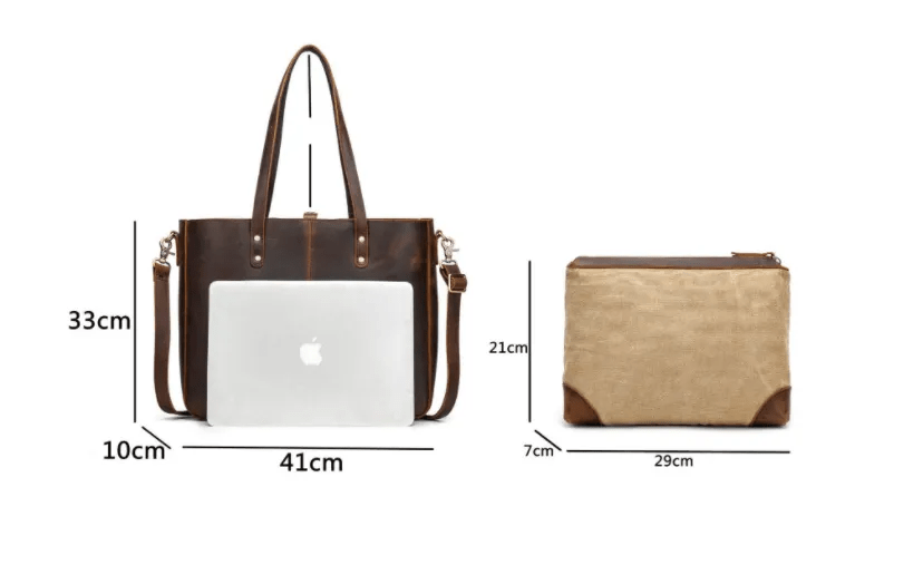 Women's Luxury Genuine Leather Shoulder Tote Bag  - By Qivii