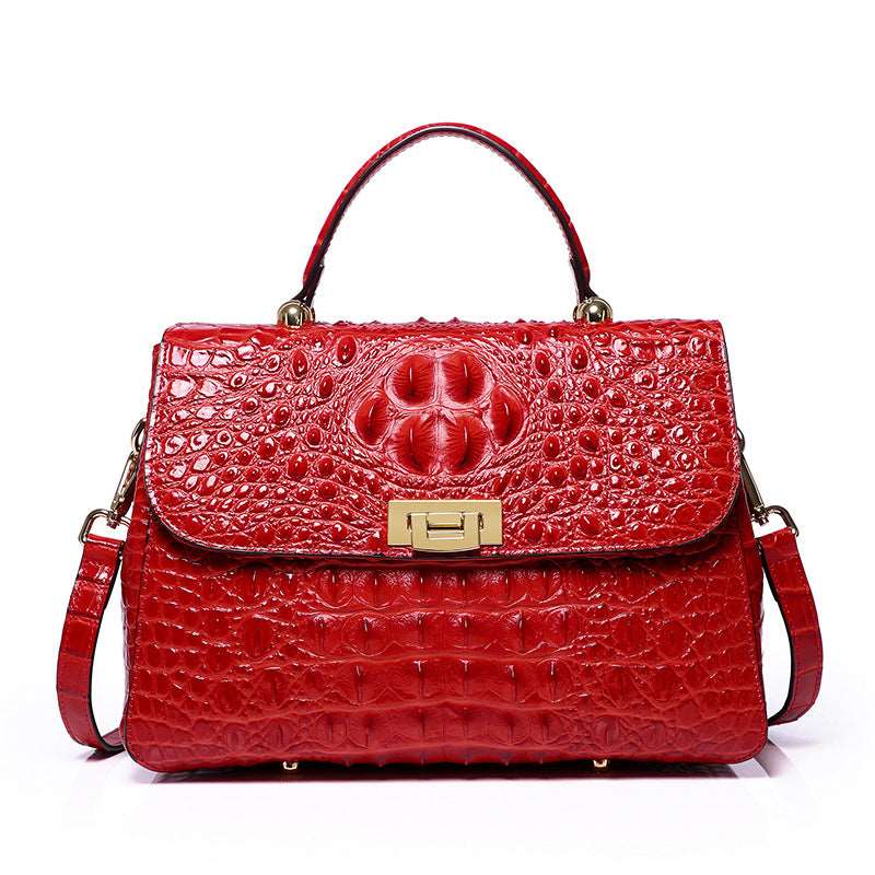 Women's Luxury Scale Pattern Leather Shoulder Messenger Bag  - By Qivii