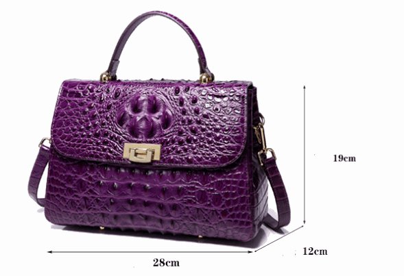 Women's Luxury Scale Pattern Leather Shoulder Messenger Bag  - By Qivii