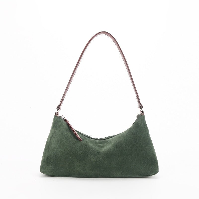 Women's Luxury Suede Underarm Leather Shoulder Handbag  - By Qivii