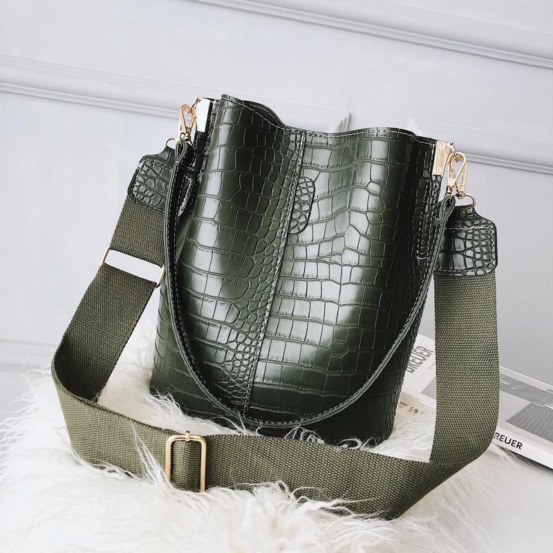 Women's Retro Reptile Bucket Bag  - By Qivii