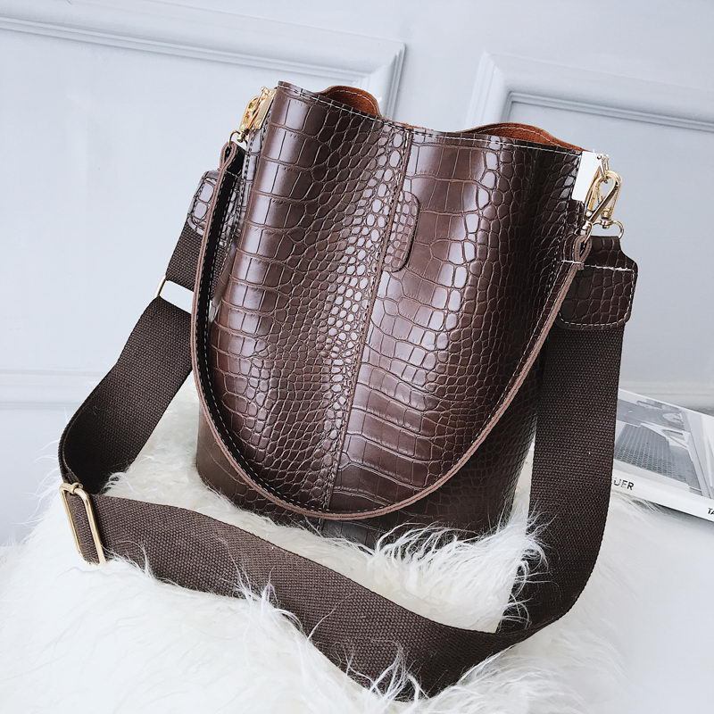 Women's Retro Reptile Bucket Bag  - By Qivii