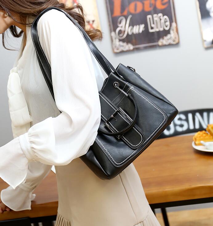 Women's Soft Vintage Bucket Handbag  - By Qivii