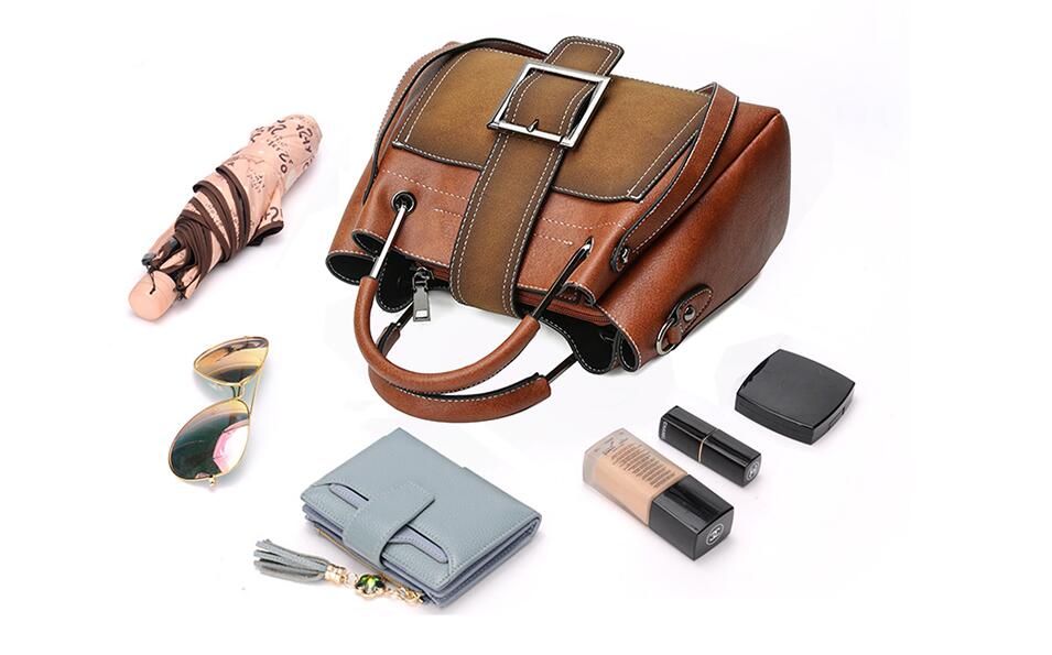 Women's Soft Vintage Bucket Handbag  - By Qivii