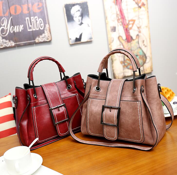 Women's Soft Vintage Bucket Handbag  - By Qivii