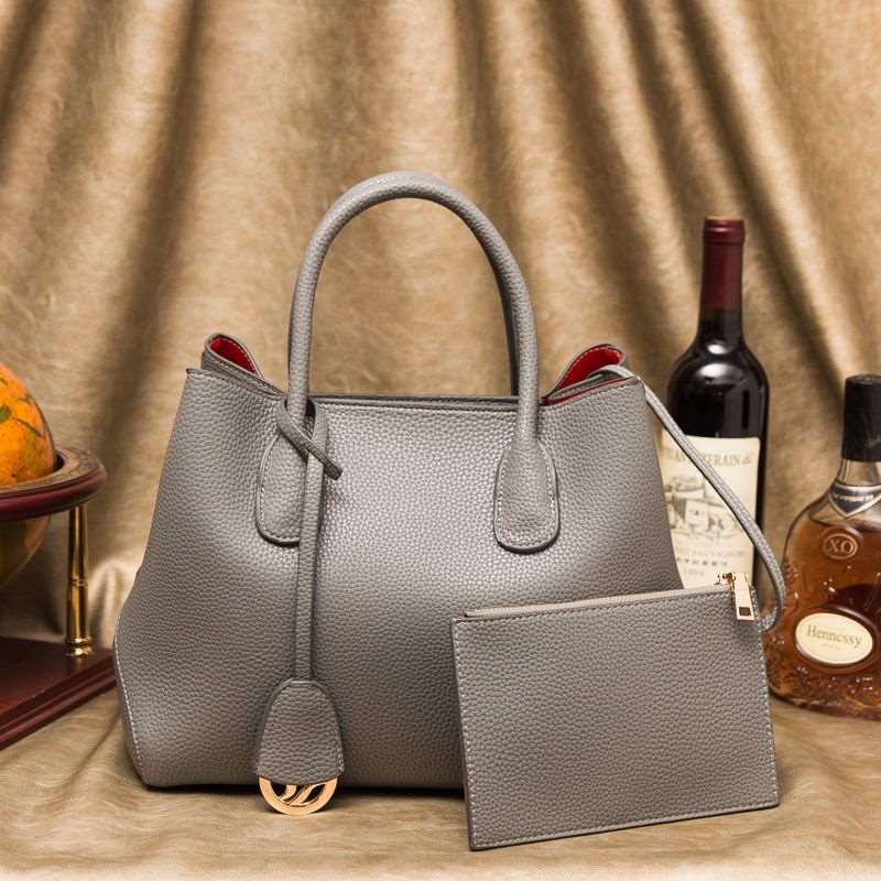 Women's Top Layer Cowhide Lychee Pattern Shoulder Bag  - By Qivii