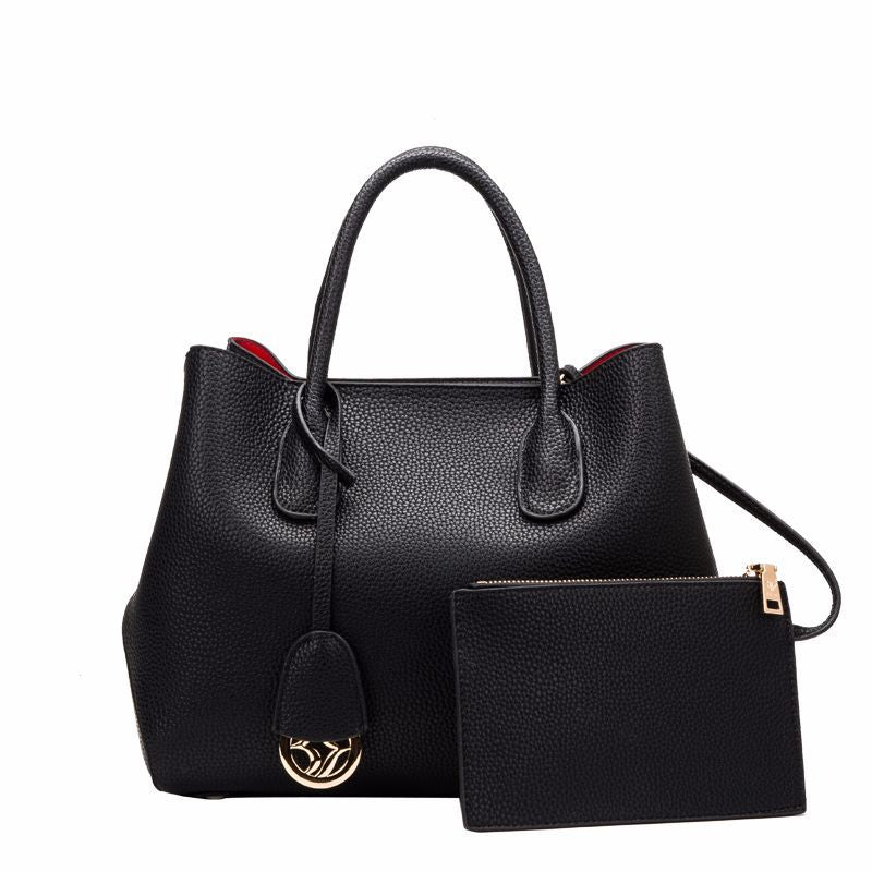 Women's Top Layer Cowhide Lychee Pattern Shoulder Bag  - By Qivii