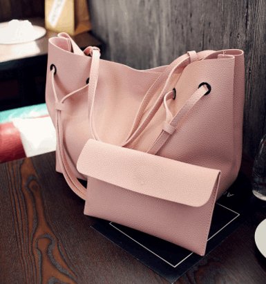 Women's Two-Piece Shoulder Tote Bag and Clutch  - By Qivii