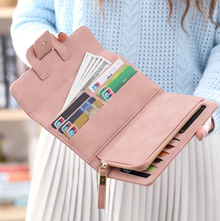 Women's Vegan Faux Leather Clutch Wallet  - By Qivii