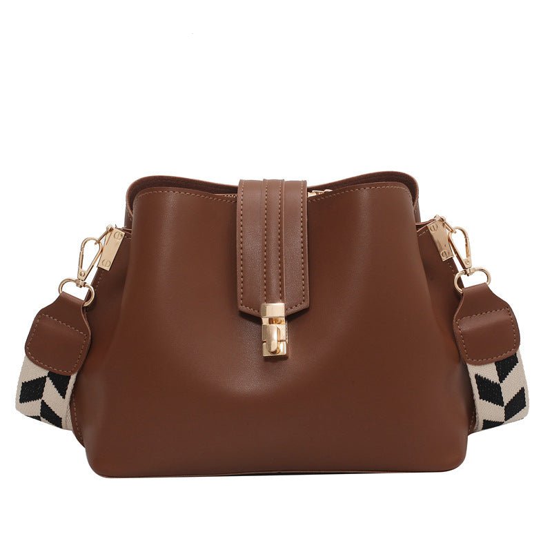 Women's Wide Shoulder Strap Bucket Bag  - By Qivii