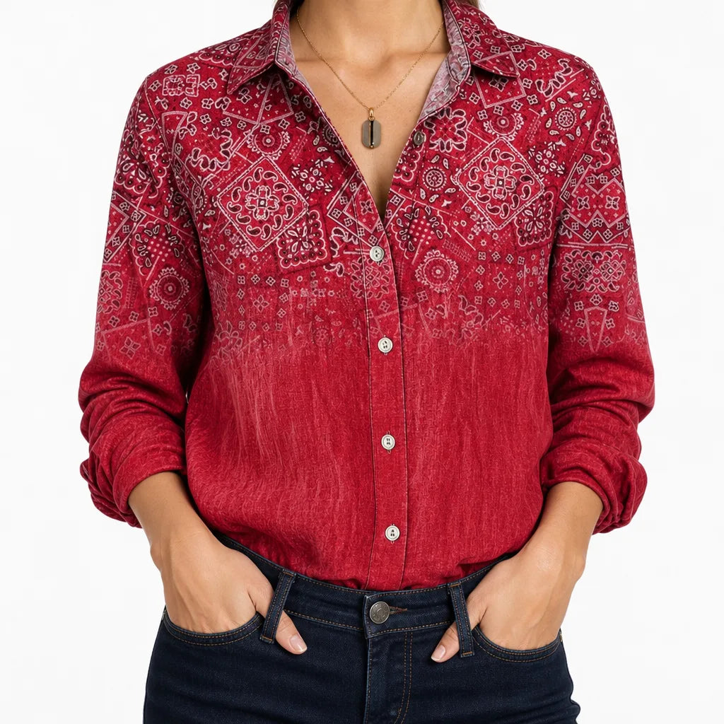 Wrenna | Women's Fall Western Long Sleeve Top