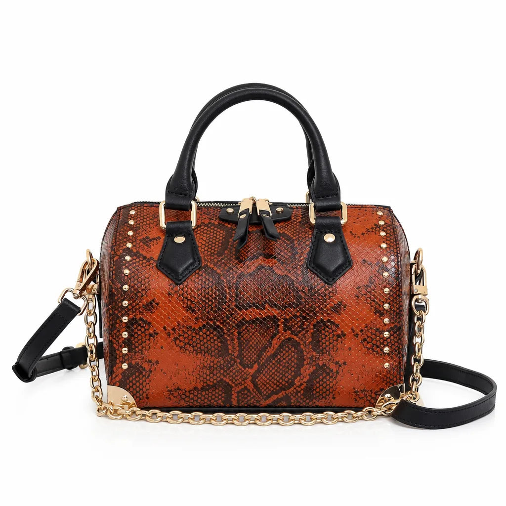 Wyatt Snake Print Pillow Bag