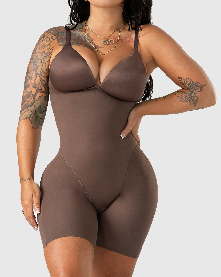 Seamless Soft Control Bodysuit with Cups Waist Snatching Shapewear