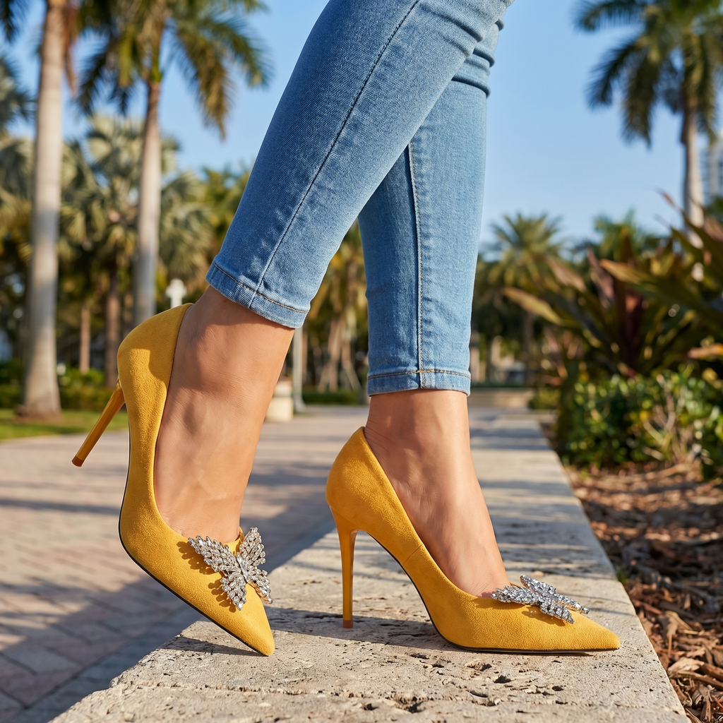 Patricia Crystal Bow Pumps