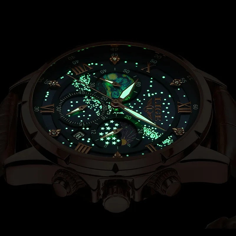 Verfijnde Maanfase Horloge  - By Qivii