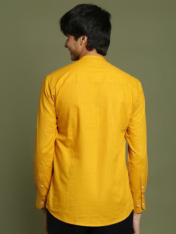 YUVA BY VASTRAMAY Boys Mustard Short Kurta - qivii