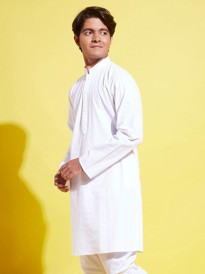 YUVA BY VASTRAMAY Boys' White Cotton Kurta - qivii