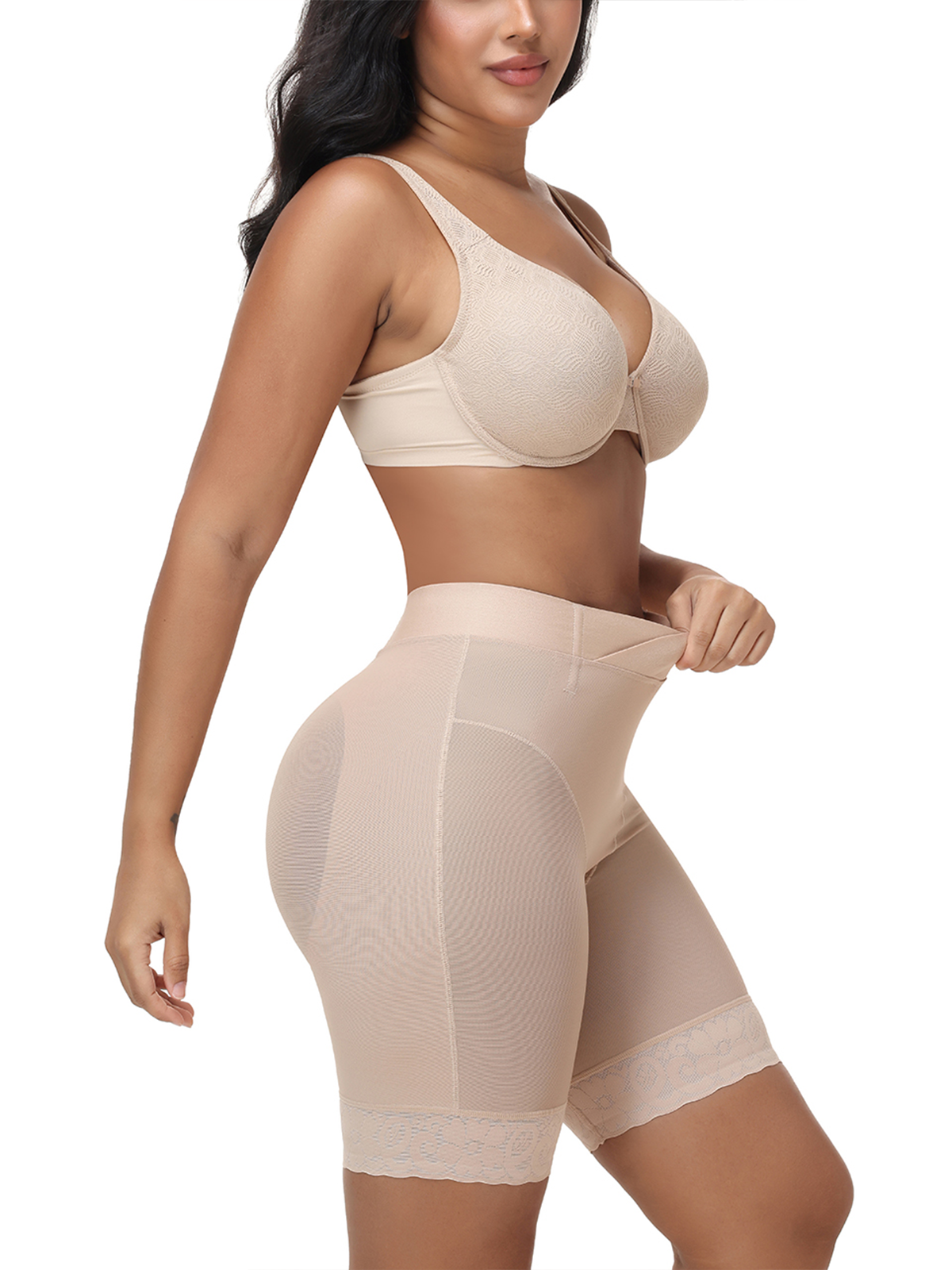 High Waist Seamless Mesh Butt Lifting Shaper Shorts