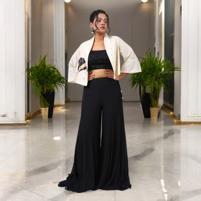 Elegant Black Sharara Pant - qivii