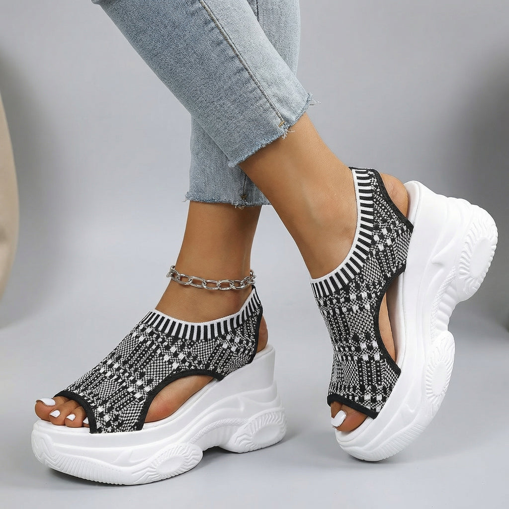 Zaina Bloom Wedge Sandals