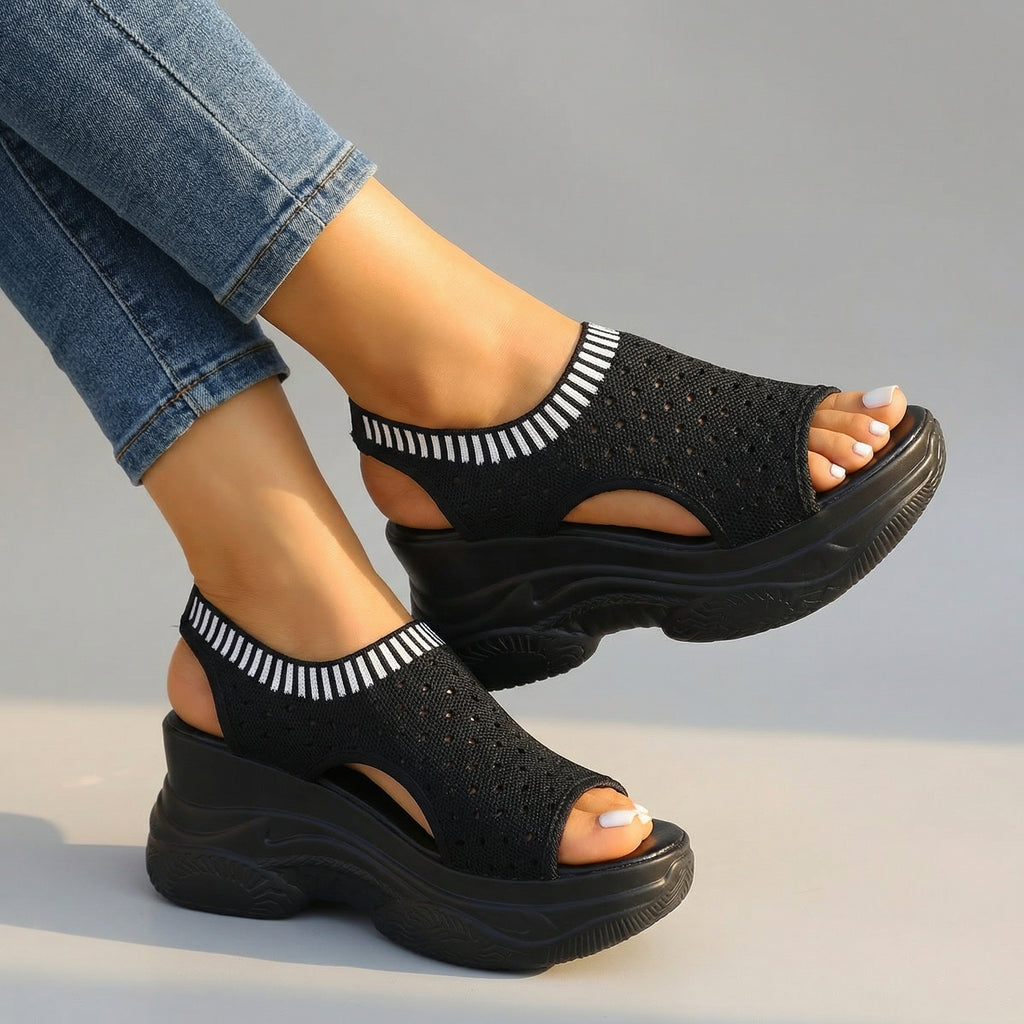 Zaina Bloom Wedge Sandals
