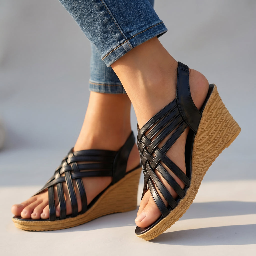 Rihanna Cross-Strap Sandals