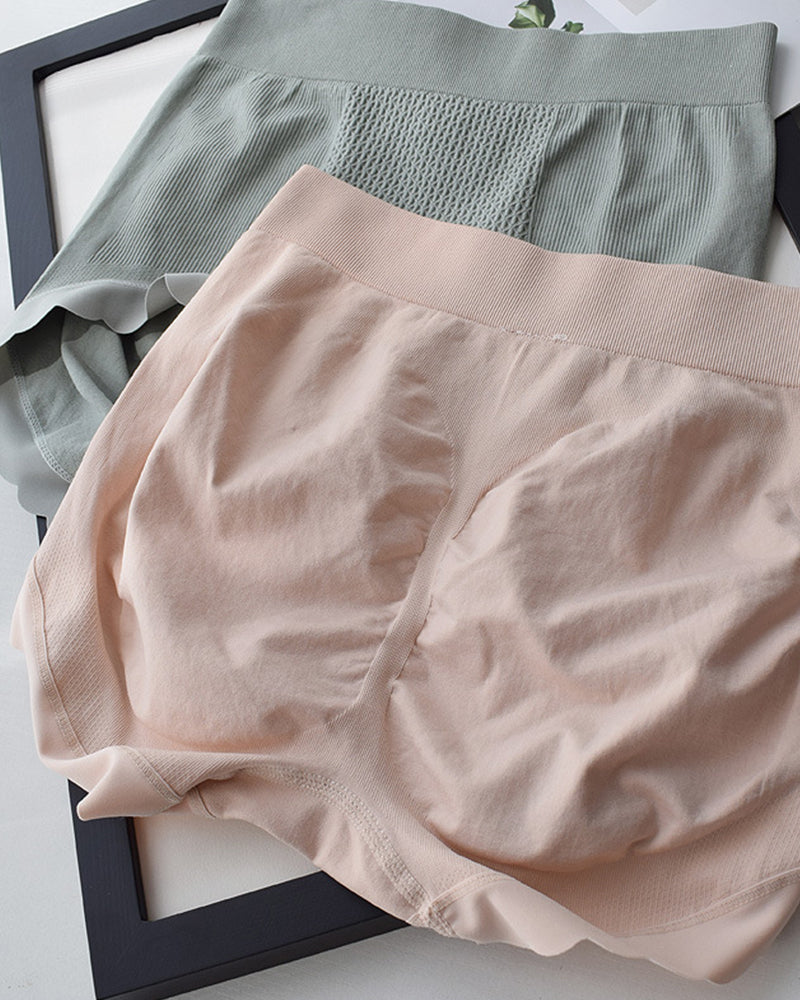 High Waist Tummy Tuck Cotton Antibacterial Bottom Seamless Underwear  - By Qivii