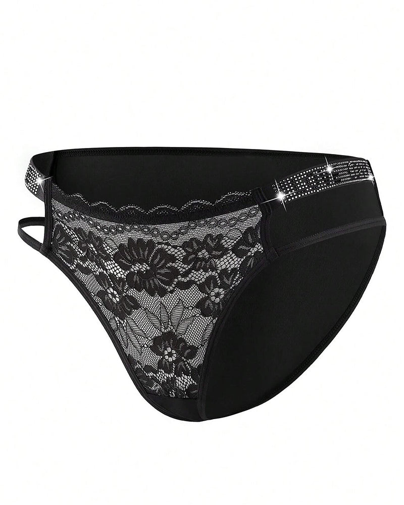 Women's Sexy Low Waist Cut Out Lace Comfort Panties  - By Qivii