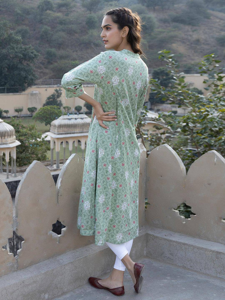 Aakriti Green Foil Kurta - Uboric