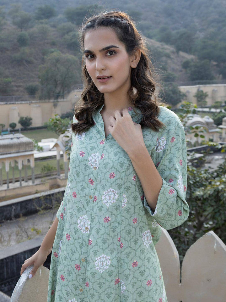 Aakriti Green Foil Kurta - Uboric