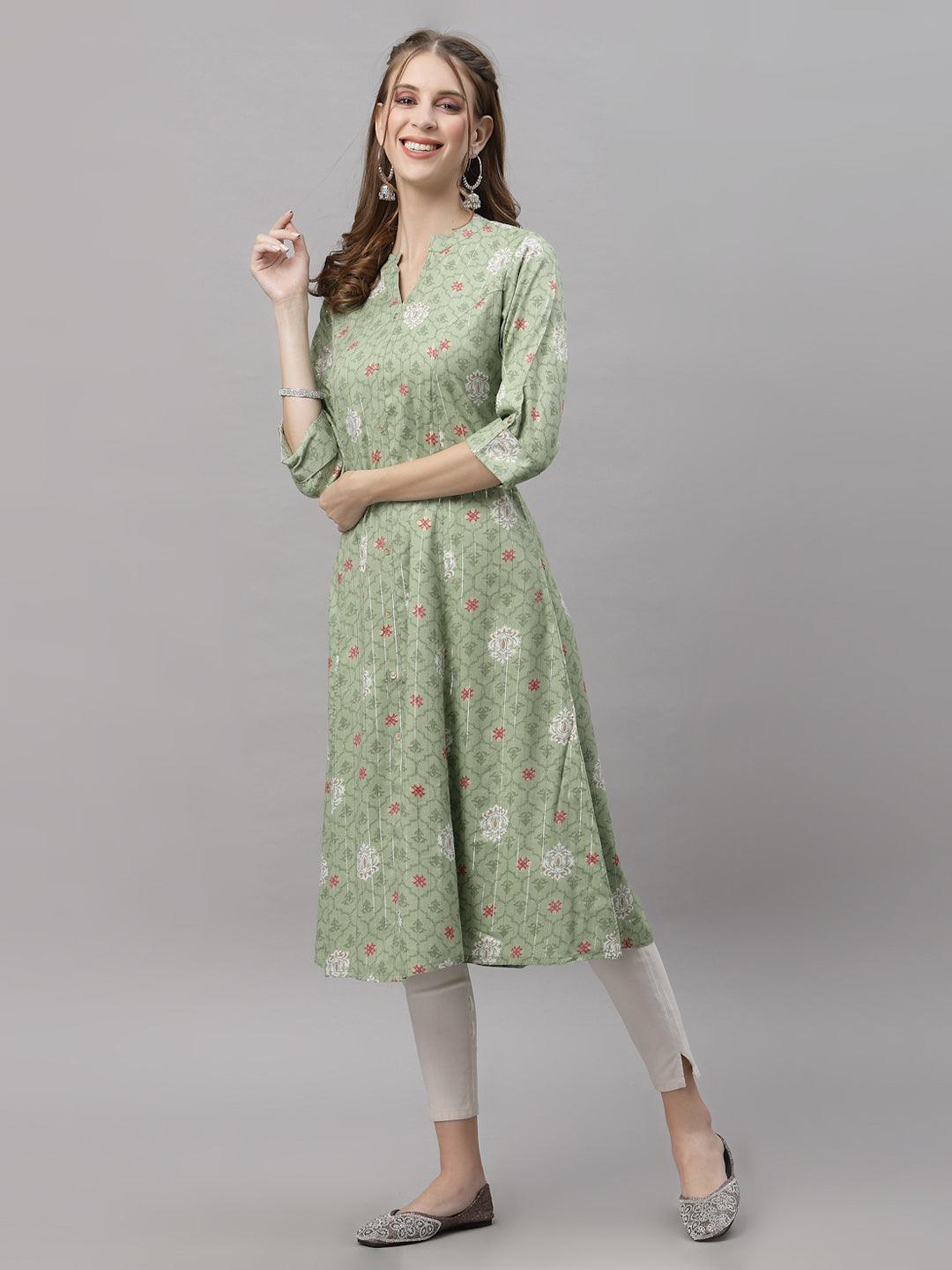 Aakriti Green Foil Kurta - Uboric