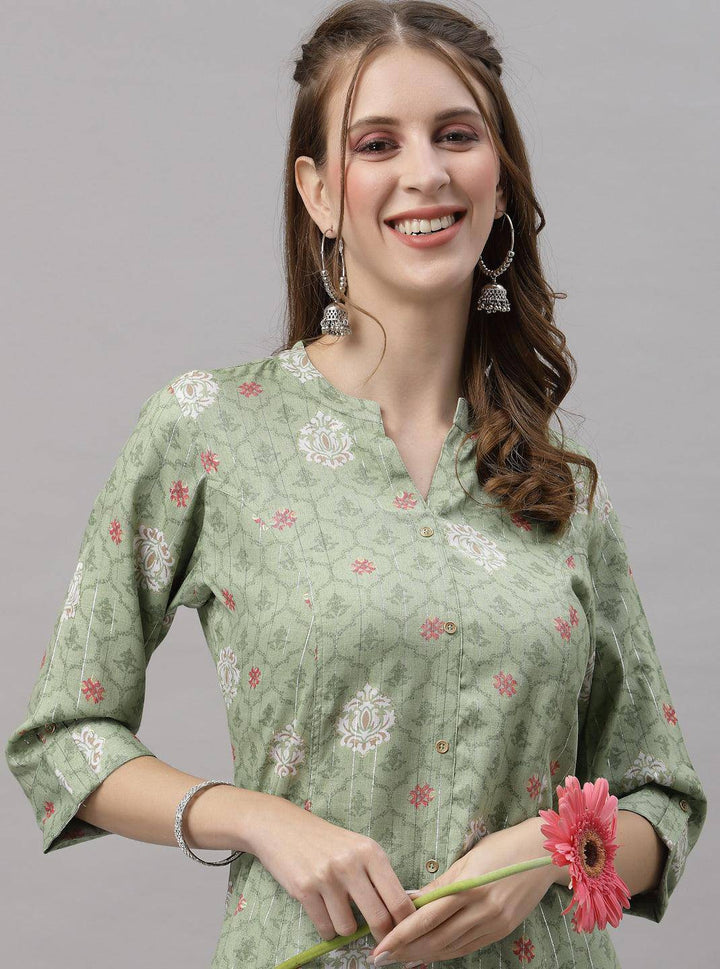 Aakriti Green Foil Kurta - Uboric