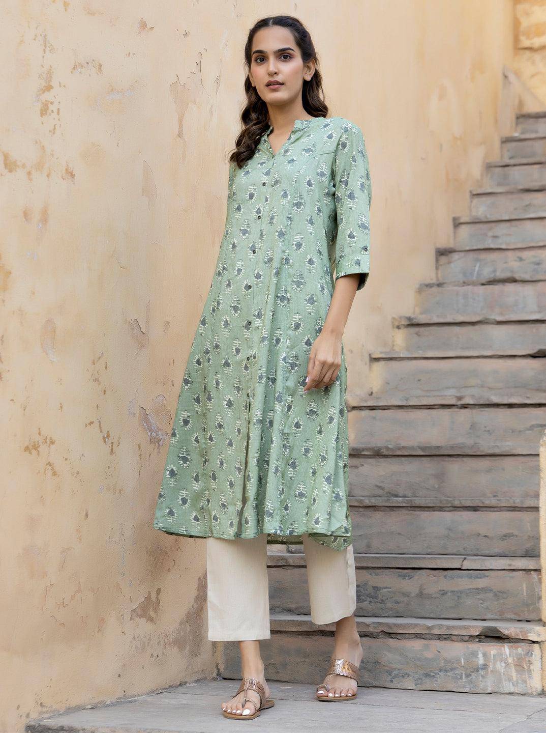 Aakriti Green Kurta - Uboric