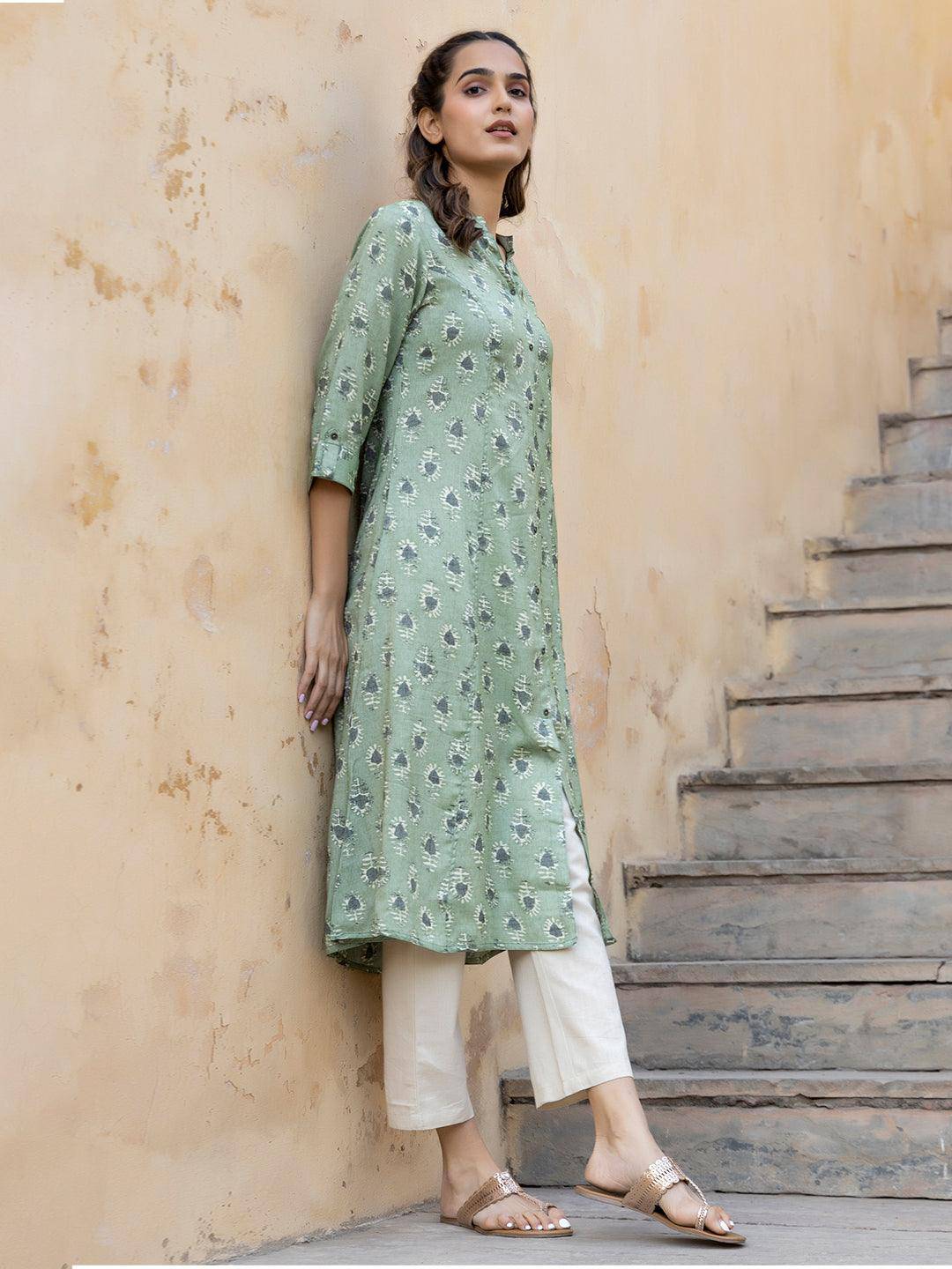 Aakriti Green Kurta - Uboric