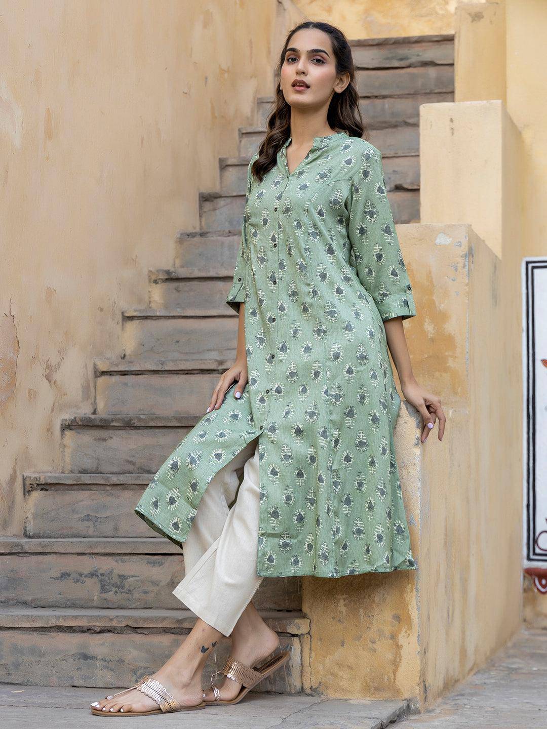 Aakriti Green Kurta - Uboric