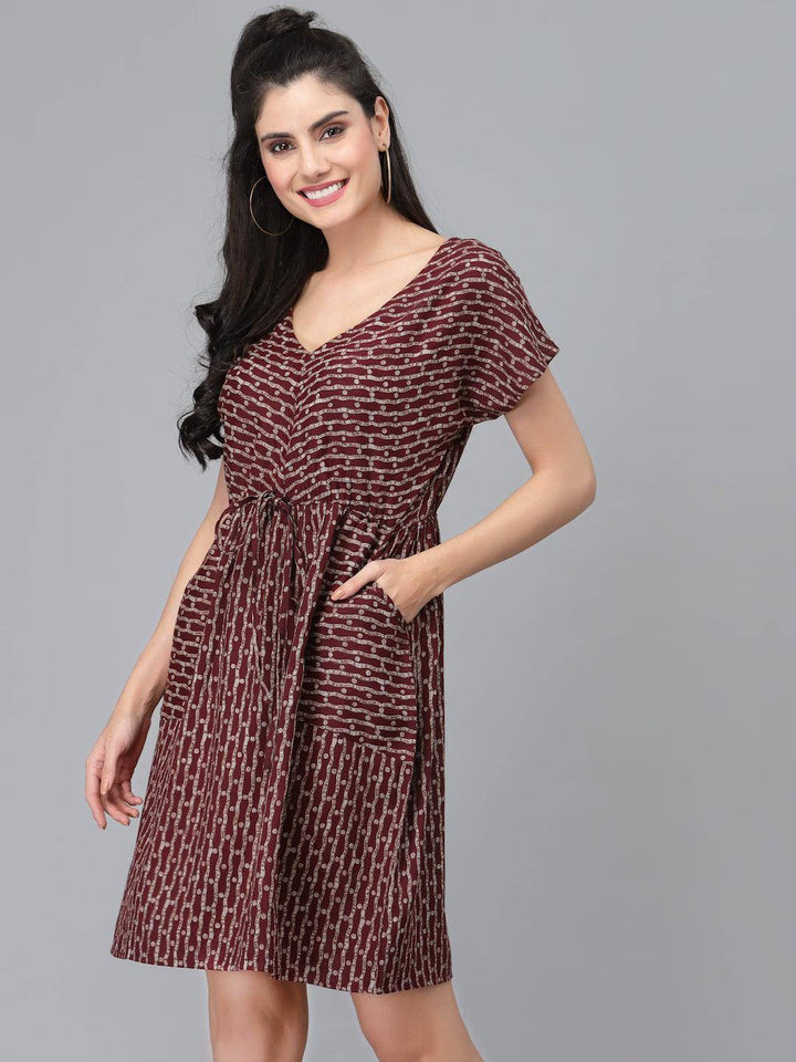 Ankita Maroon Dress - Uboric