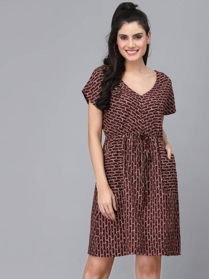 Ankita Maroon Dress - Uboric