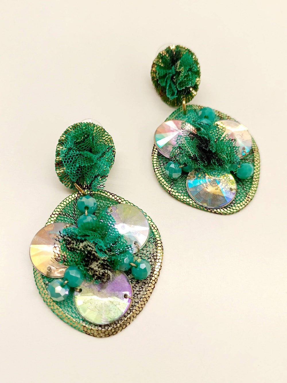 Anshi Green Western Earrings - Uboric