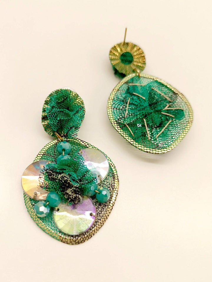 Anshi Green Western Earrings - Uboric