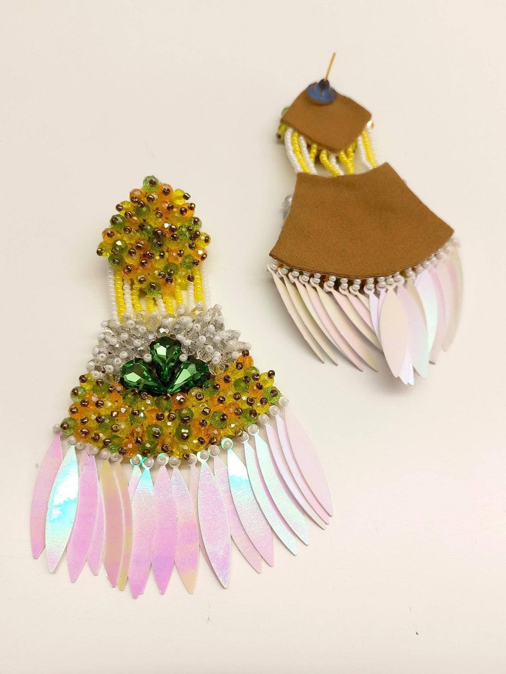 Bibhuti Yellow Handmade Earrings - Uboric